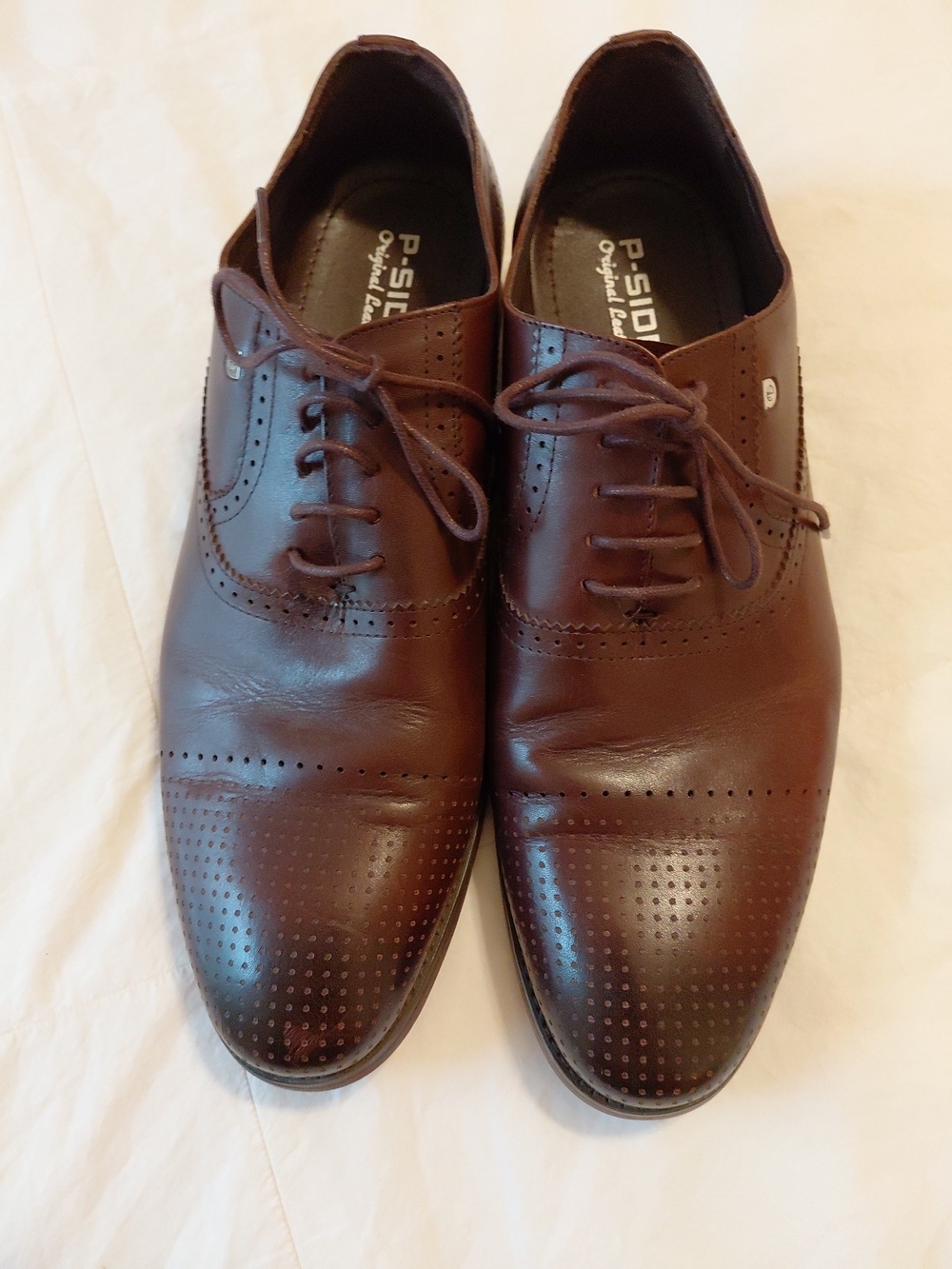 Pini Parma Loafers Brown Size 8 EUC Lace Up Made In Italy